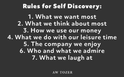 Rules for Self Discovery – AW Tozer