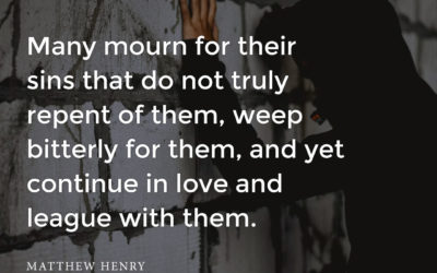 Do you mourn over or repent of your sin? – Matthew Henry