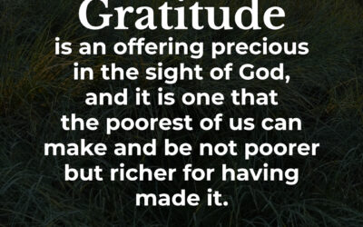 The riches of gratitude – AW Tozer
